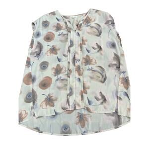 Pleione Women's anthropologie Floral Print tank Blouse Top Size Large